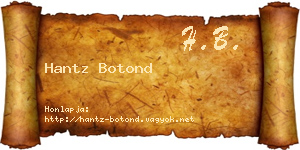 Hantz Botond névjegykártya